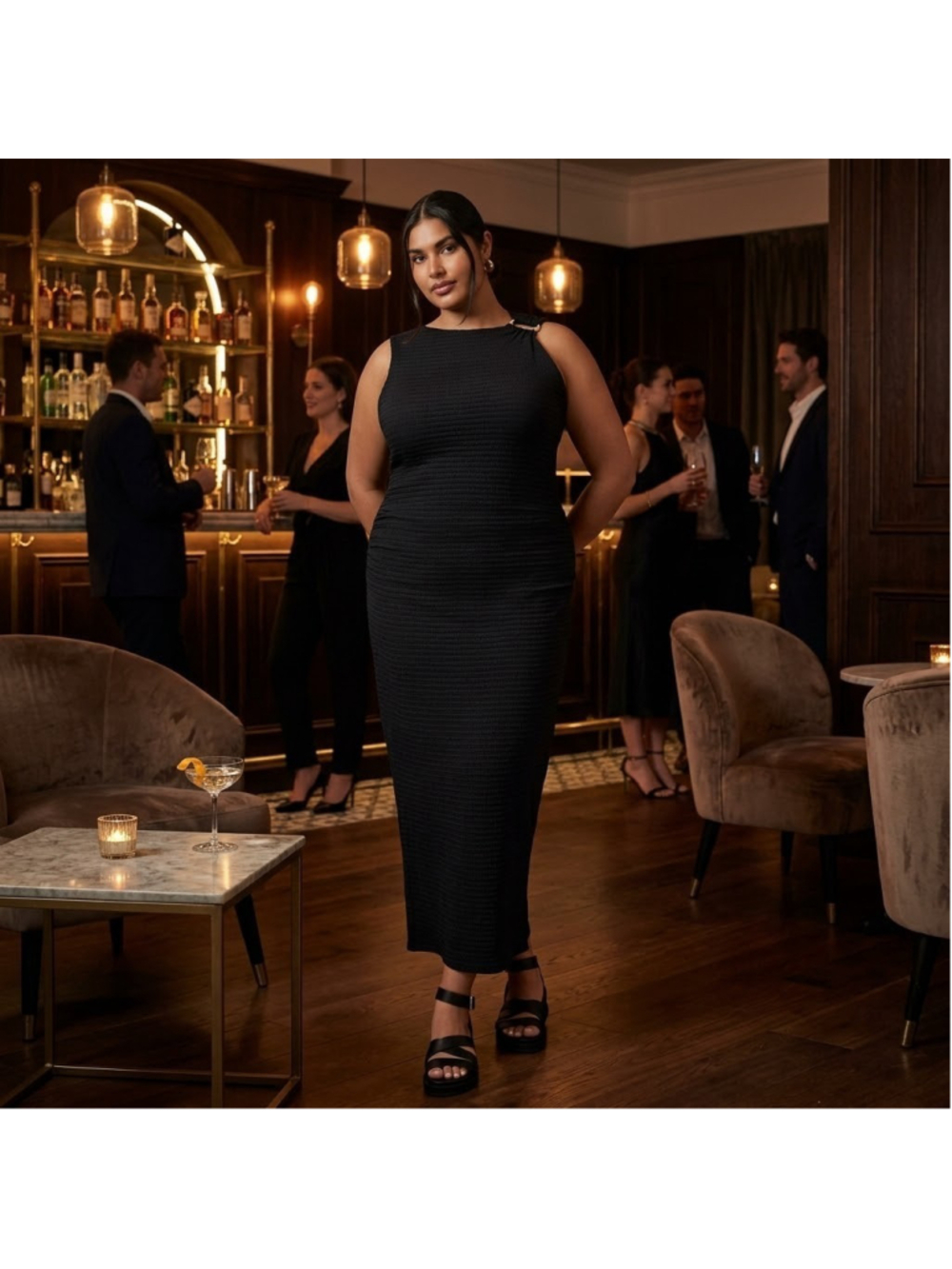 City Chic Black Fion Maxi Dress Size 12 NWT Cocktail Party Comfort Prom